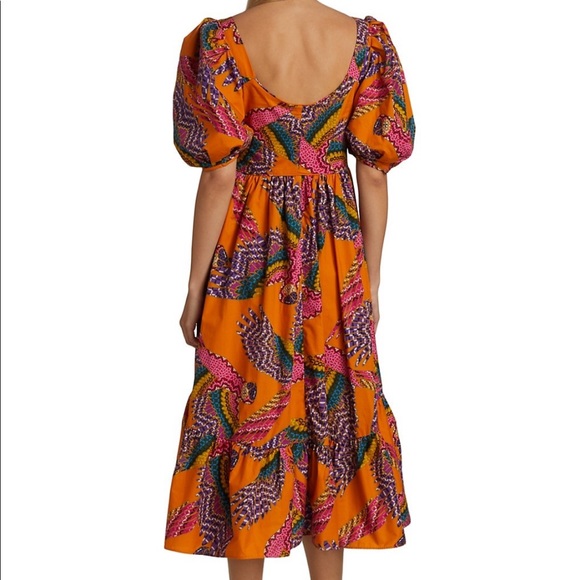 Farm Rio Macaw Puff-Sleeve Midi Dress - Picture 8 of 15